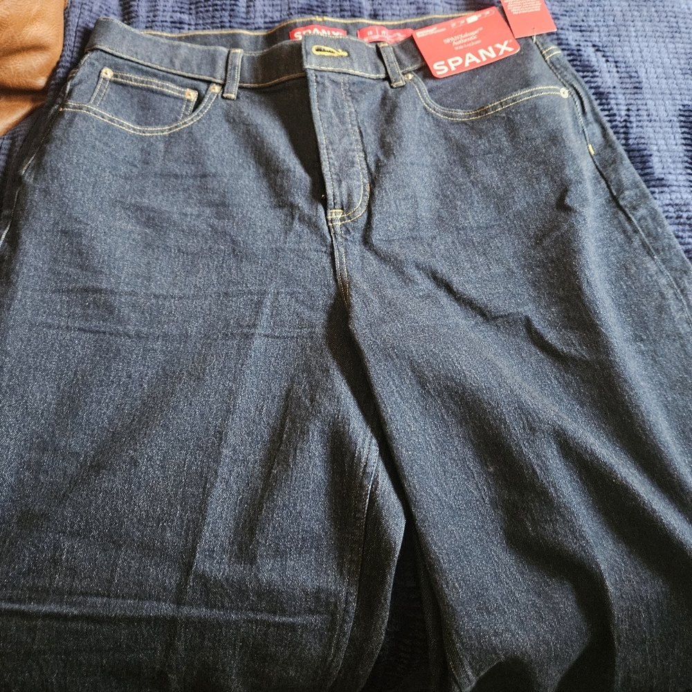 NWT SPANX Brand SPANXshape Authentic Wide Leg Jeans 1X | Medium Compression